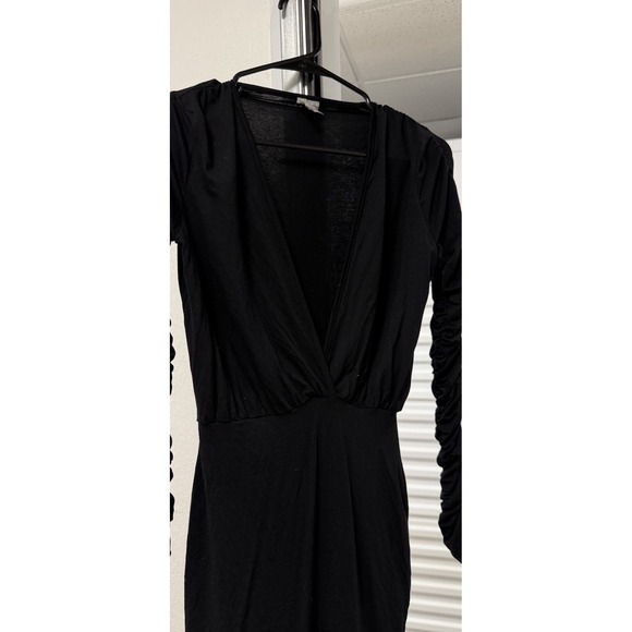 ASOS Design Women's V-Neck Long Size 0 Sleeve Ruched Mini Bodycon Dress - Picture 5 of 13